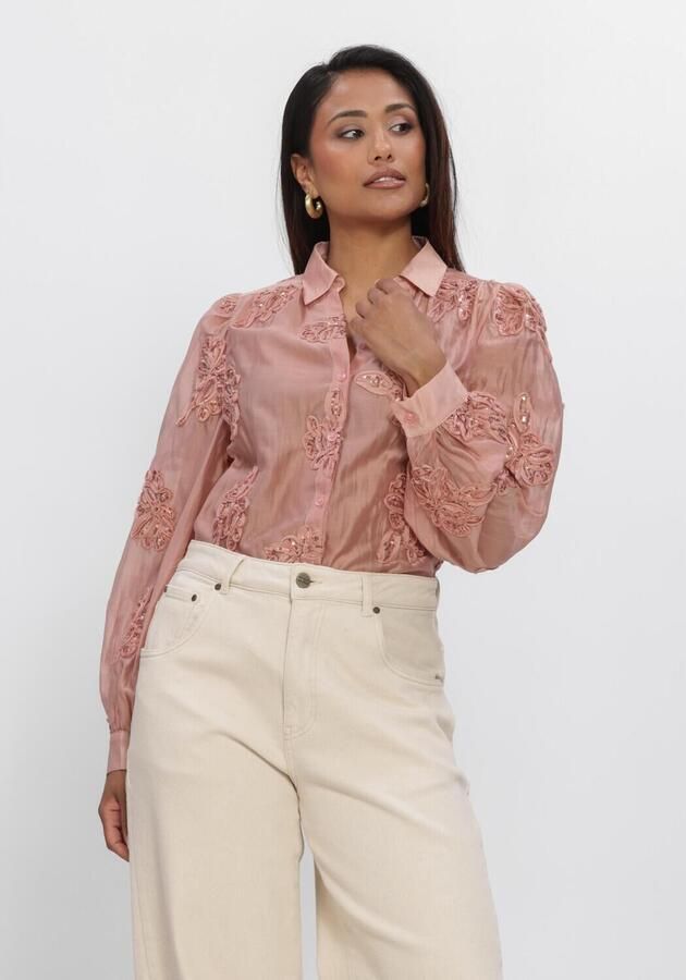NUKUS Dames Blouses Antonella Blouse Paillet Flower Roze