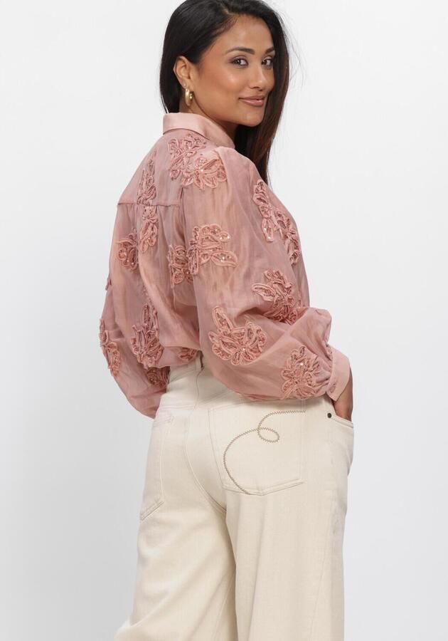 NUKUS Dames Blouses Antonella Blouse Paillet Flower Roze - Foto 3