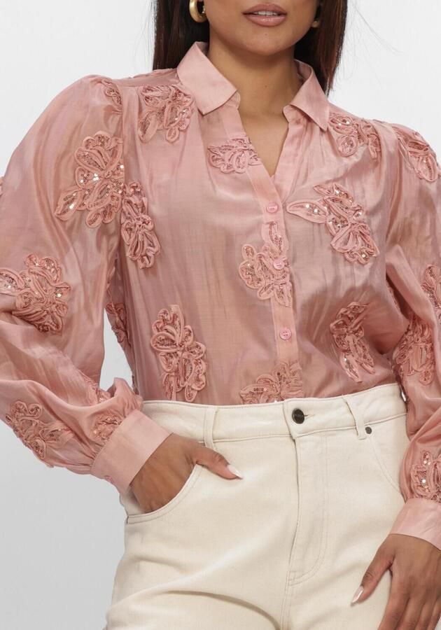 NUKUS Dames Blouses Antonella Blouse Paillet Flower Roze - Foto 4