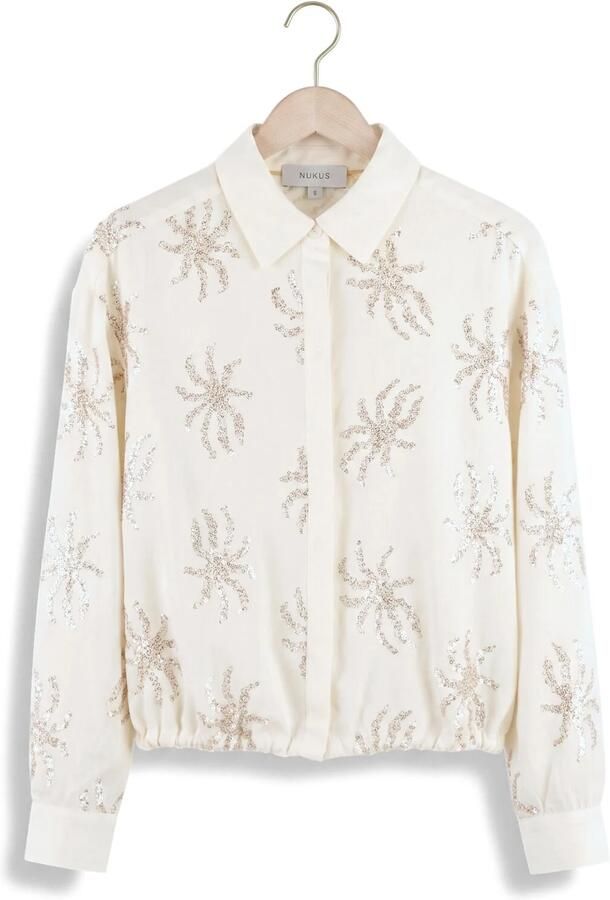 NUKUS Dames Blouses Aster Blouse Paillet Gebroken Wit - Foto 4