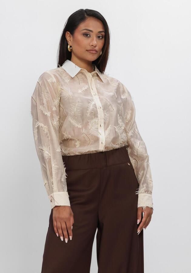 NUKUS Dames Blouses Aysha Blouse Feathers Creme