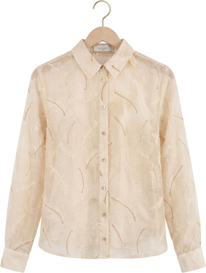 NUKUS Dames Blouses Aysha Blouse Feathers Creme - Foto 2