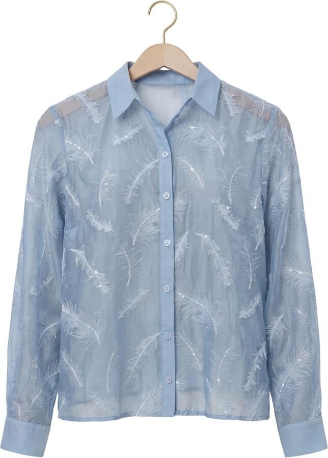 NUKUS Dames Blouses Aysha Blouse Feathers Lichtblauw - Foto 2