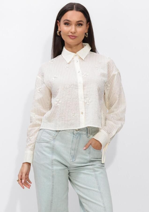 NUKUS Dames Blouses Bailey Blouse Beads Gebroken Wit