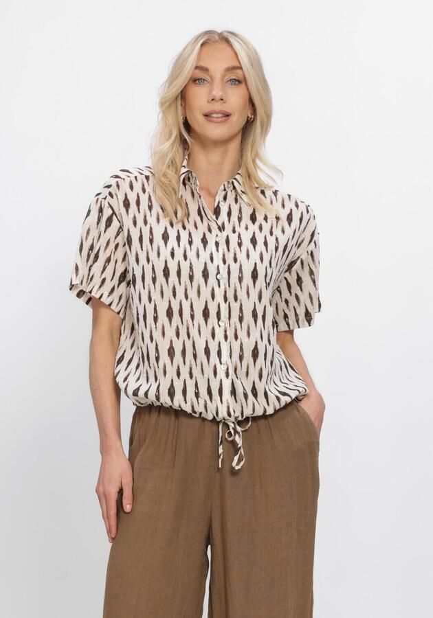 NUKUS Dames Blouses Britt Blouse Print Gebroken Wit