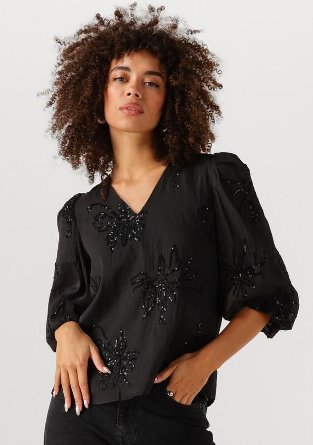 NUKUS Dames Blouses Delilah Blouse Embroidery Zwart - Foto 4