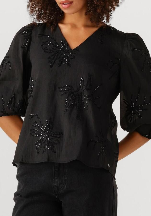 NUKUS Dames Blouses Delilah Blouse Embroidery Zwart - Foto 3