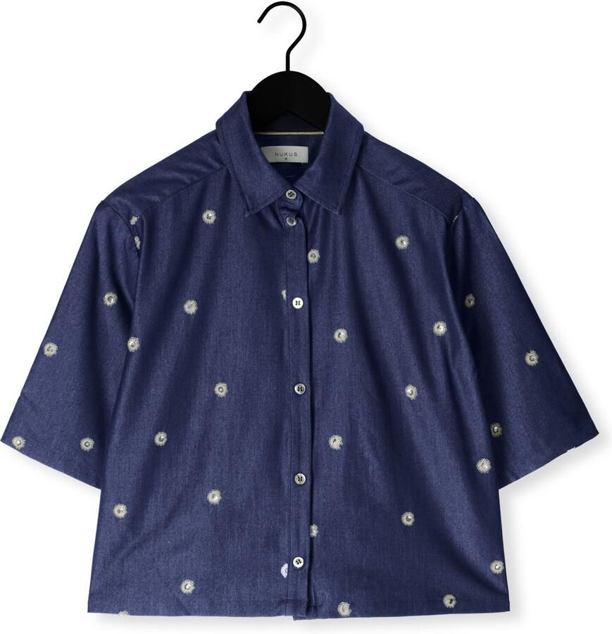 NUKUS Dames Blouses Isa Blouse Glossy Donkerblauw - Foto 2