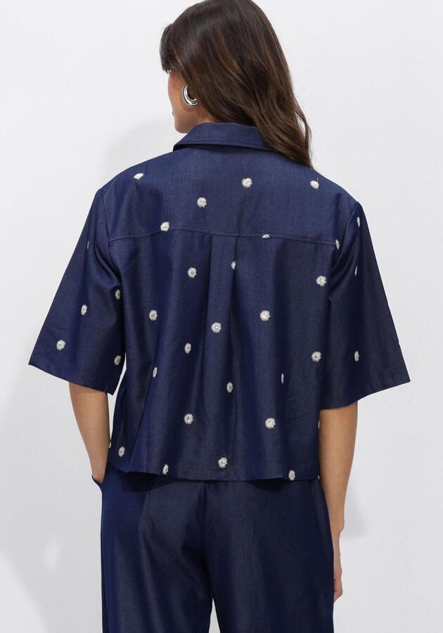 NUKUS Dames Blouses Isa Blouse Glossy Donkerblauw - Foto 4