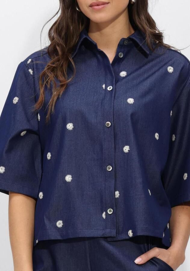 NUKUS Dames Blouses Isa Blouse Glossy Donkerblauw - Foto 3