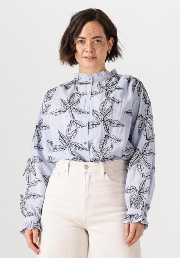 NUKUS Dames Blouses Jenna Blouse Embroidery Blauw - Foto 4