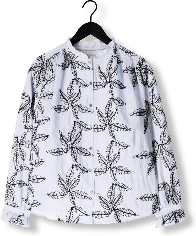 NUKUS Dames Blouses Jenna Blouse Embroidery Blauw
