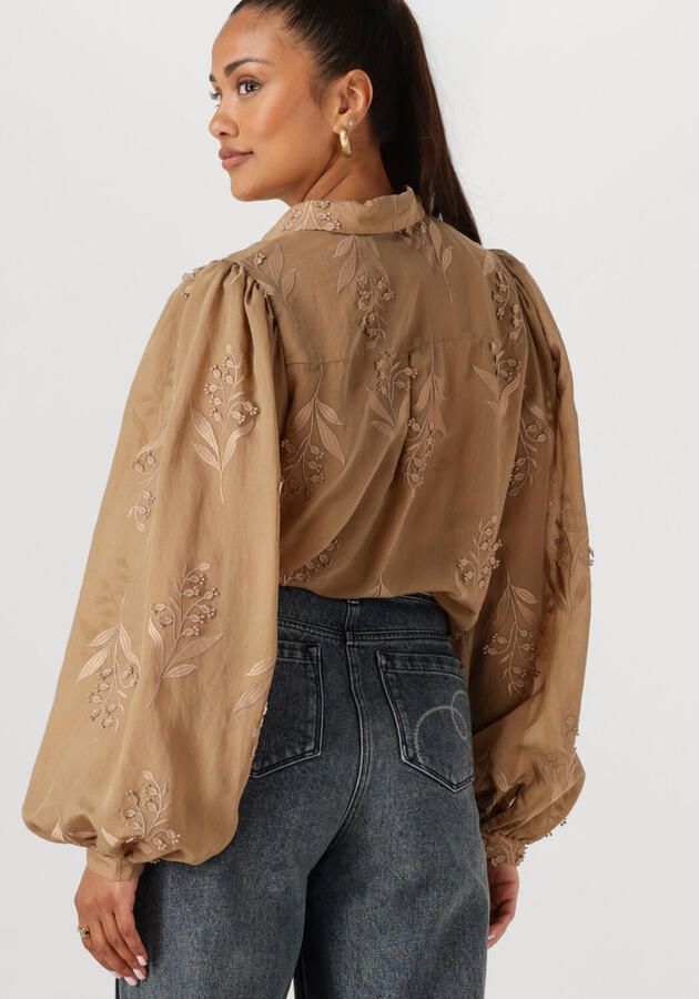 NUKUS Dames Blouses Jolies Blouse Embroidery Camel