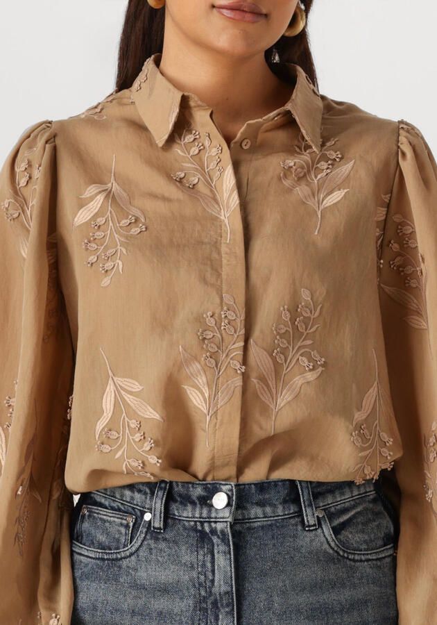 NUKUS Dames Blouses Jolies Blouse Embroidery Camel - Foto 2