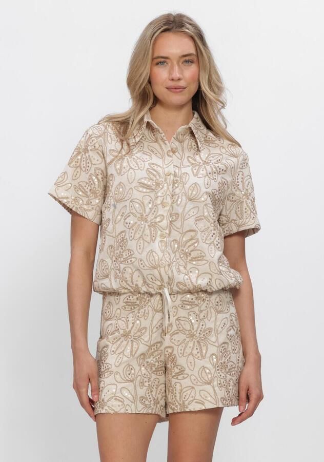 NUKUS Dames Blouses Leonora Blouse Paillet Zand