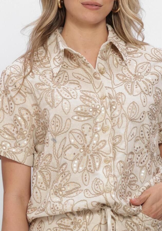NUKUS Dames Blouses Leonora Blouse Paillet Zand - Foto 4
