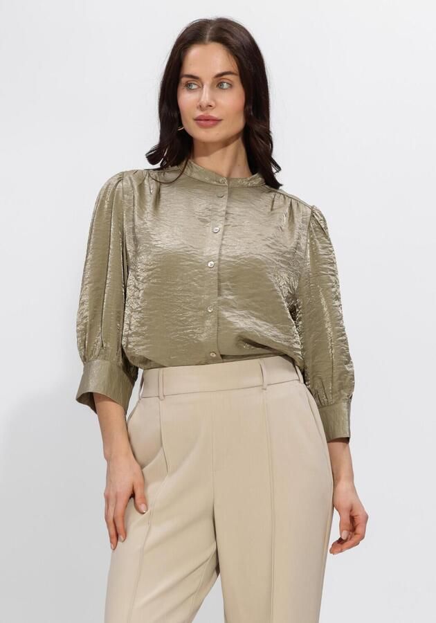 NUKUS Dames Blouses Lilly Blouse Shiny Olijf