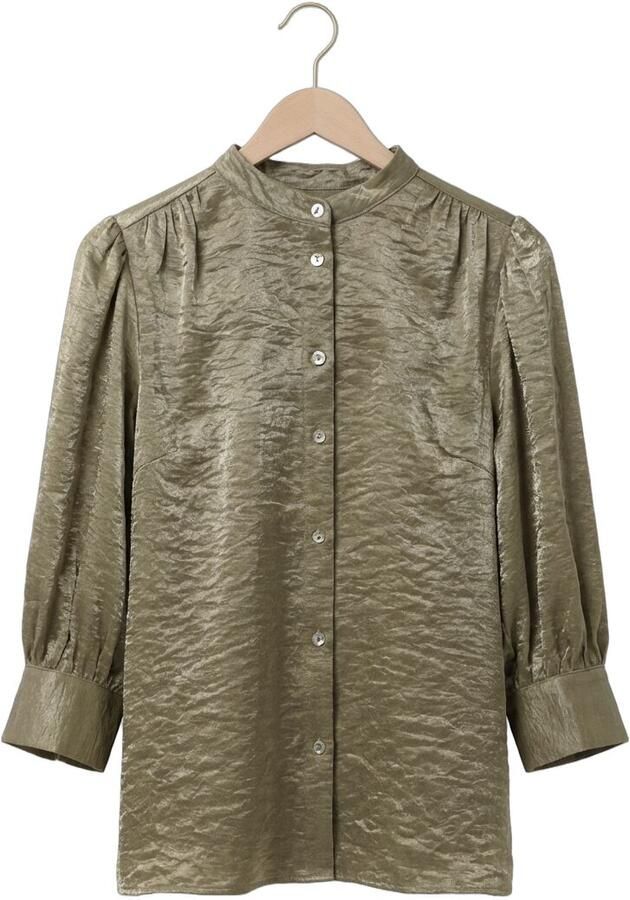 NUKUS Dames Blouses Lilly Blouse Shiny Olijf - Foto 2