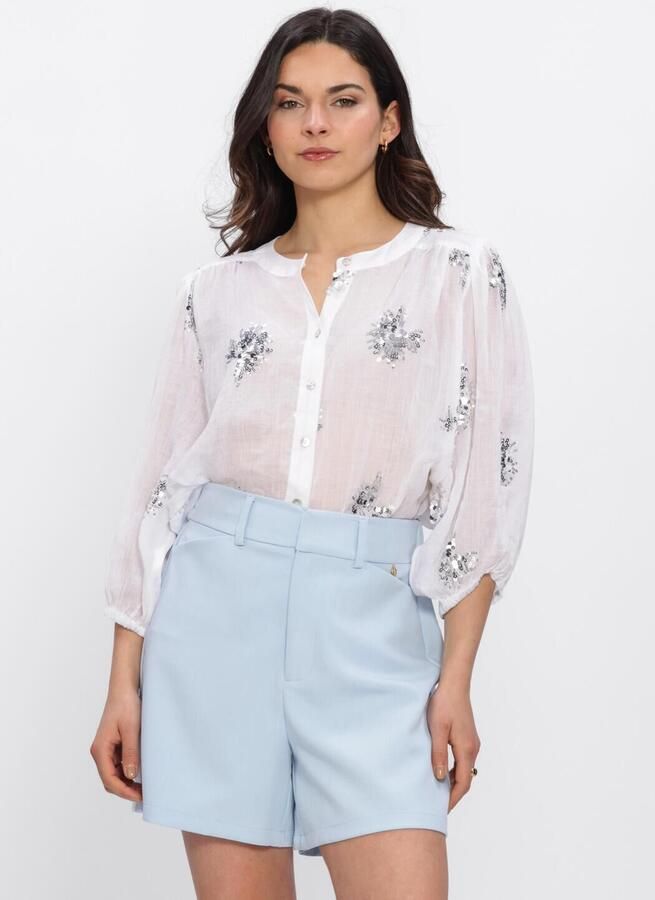 NUKUS Dames Blouses Lynn Blouse Paillet Wit