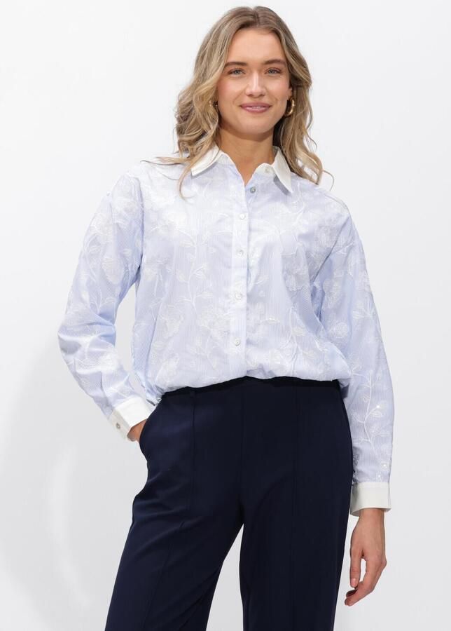 NUKUS Dames Blouses Meave Blouse Embroidery Lichtblauw