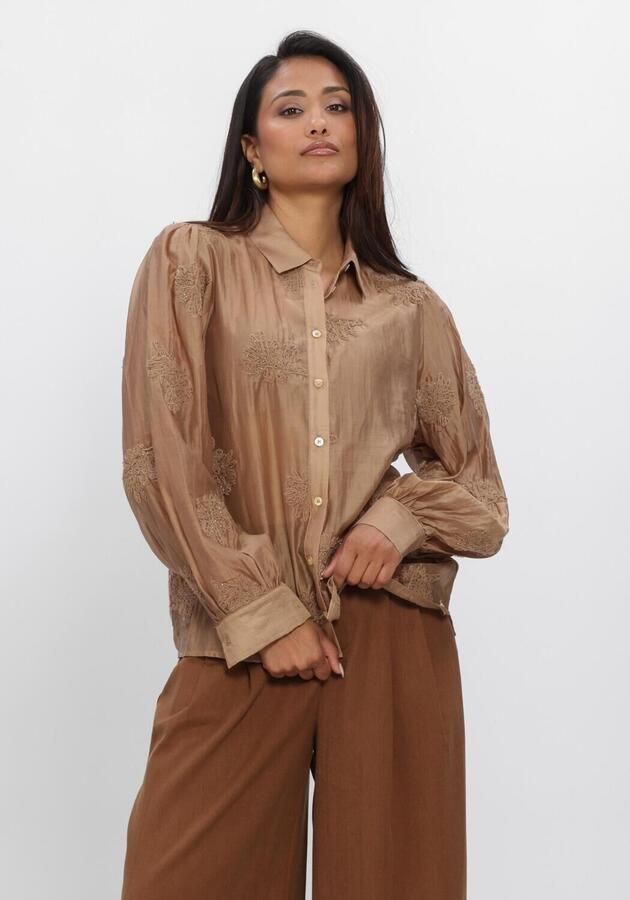 NUKUS Dames Blouses Milanova Blouse Embroidery Camel