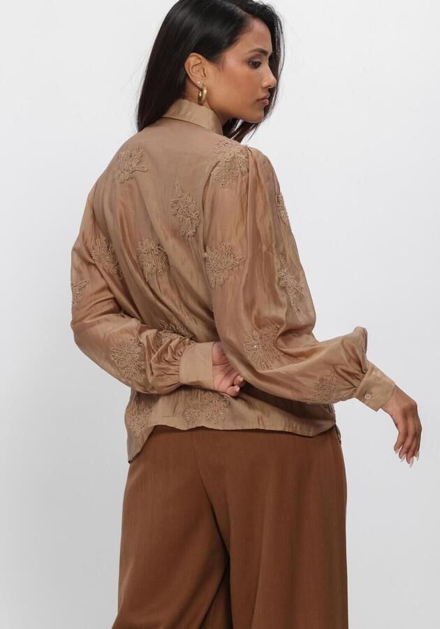 NUKUS Dames Blouses Milanova Blouse Embroidery Camel - Foto 3