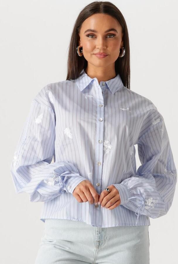 NUKUS Dames Blouses Rosa Blouse Stripe Lichtblauw