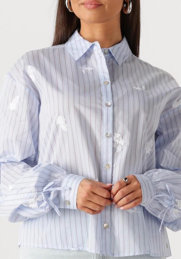 NUKUS Dames Blouses Rosa Blouse Stripe Lichtblauw - Foto 3