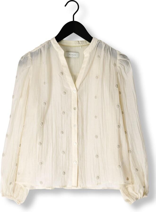 NUKUS Dames Blouses Rosan Blouse Embroidery Gebroken Wit