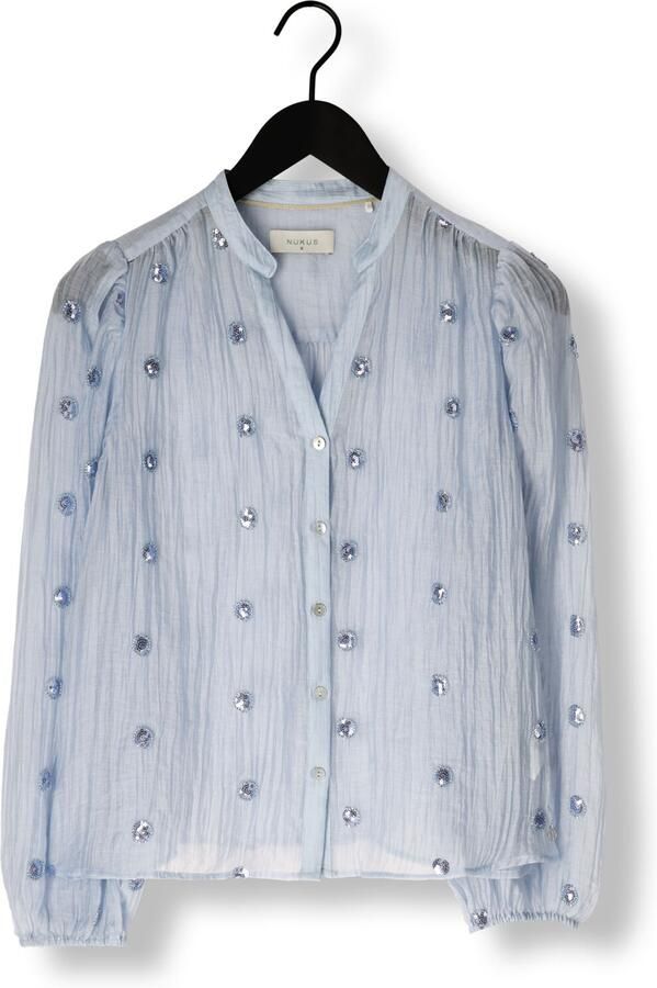 NUKUS Dames Blouses Rosan Blouse Embroidery Lichtblauw - Foto 3