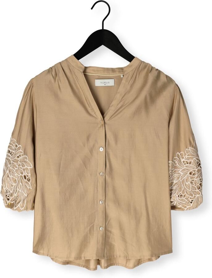 NUKUS Dames Blouses Rosie Blouse Embrodery Camel - Foto 2