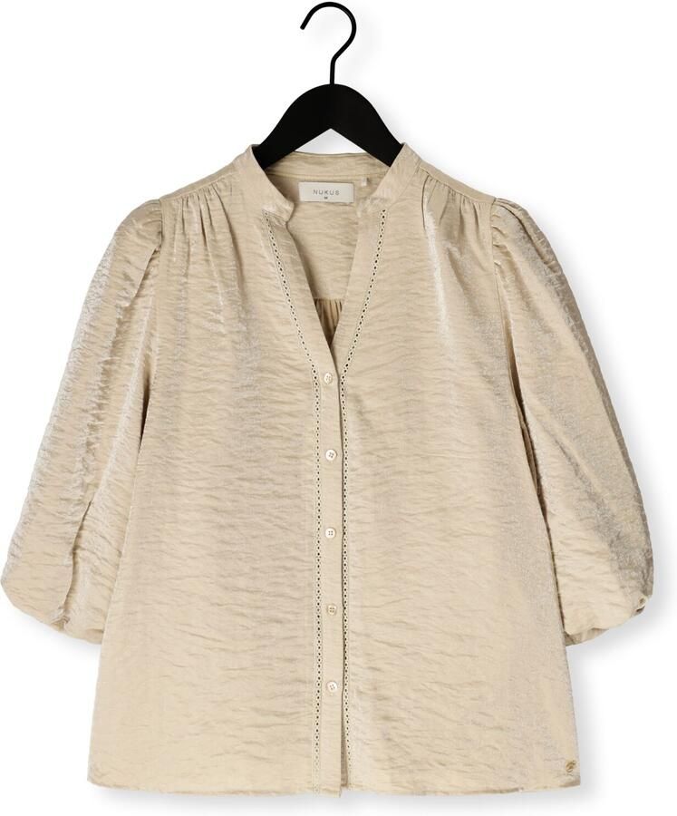 NUKUS Dames Blouses Rosie Blouse Shiny Beige - Foto 2