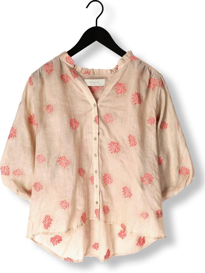 NUKUS Dames Blouses Tina Blouse Embroidery Beige