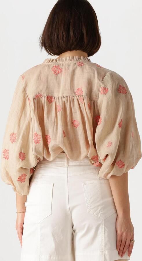 NUKUS Dames Blouses Tina Blouse Embroidery Beige - Foto 3