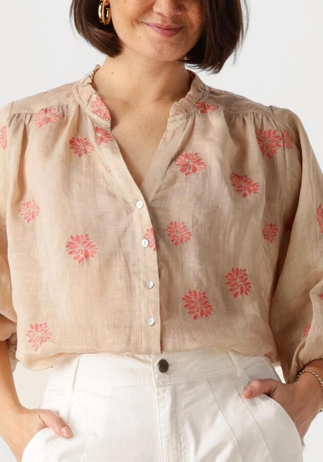 NUKUS Dames Blouses Tina Blouse Embroidery Beige - Foto 2