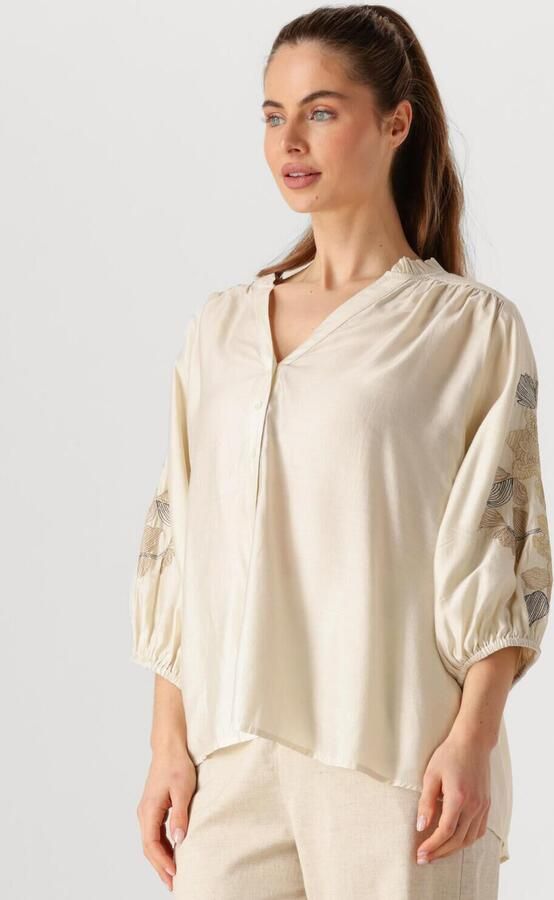 NUKUS Dames Blouses Tina Blouse Embroidery Gebroken Wit - Foto 4