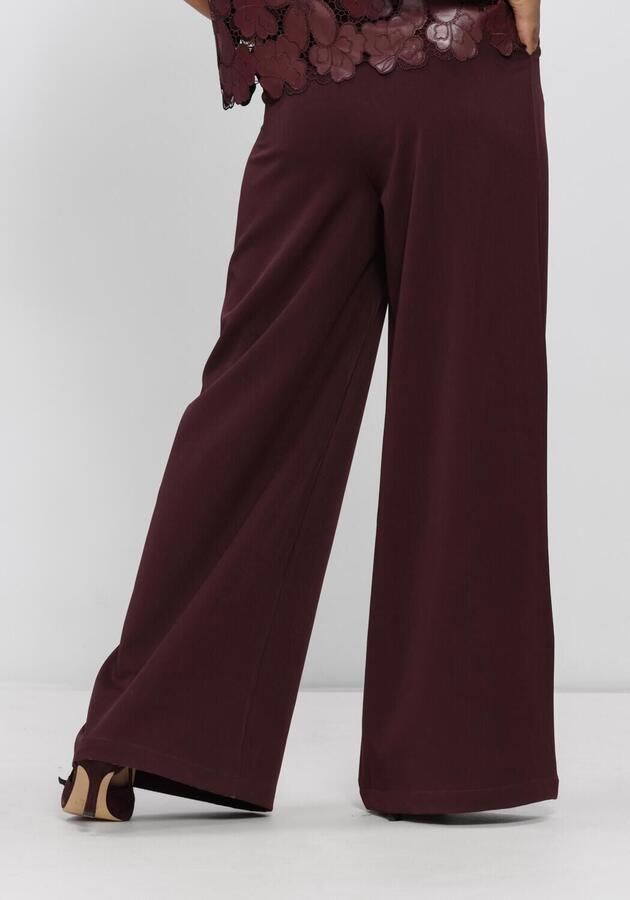 NUKUS wide leg pantalon met plooien aubergine - Foto 2