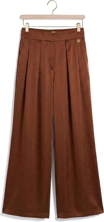 NUKUS Dames Broeken June Pants Shiny Bruin