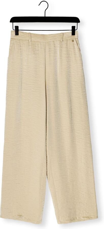 NUKUS satijnen straight high waist broek zand - Foto 4