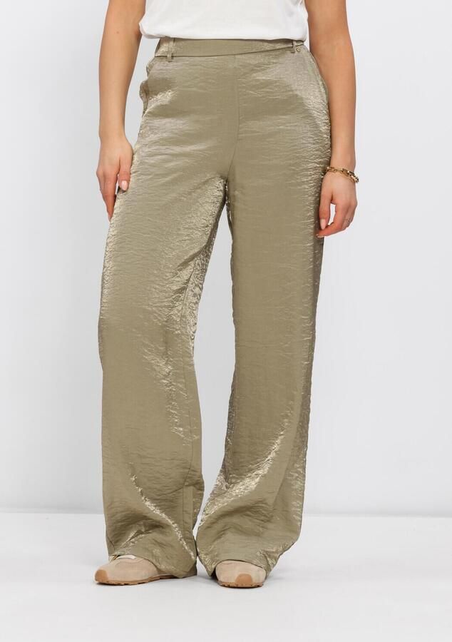 NUKUS wide leg regular waist broek goud
