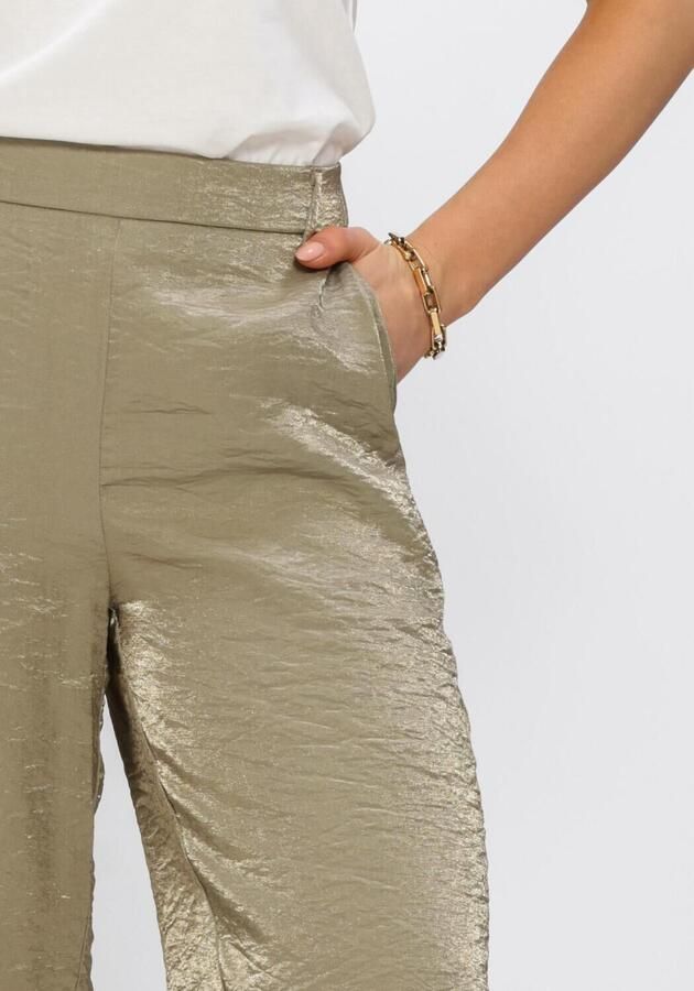 NUKUS wide leg regular waist broek goud - Foto 3