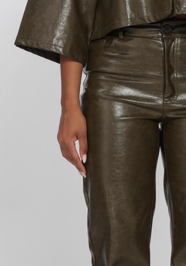 NUKUS Dames Broeken Patricia Pants Pu Khaki - Foto 3