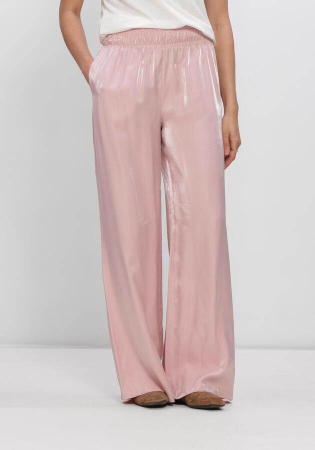 NUKUS wide leg high waist broek lichtroze