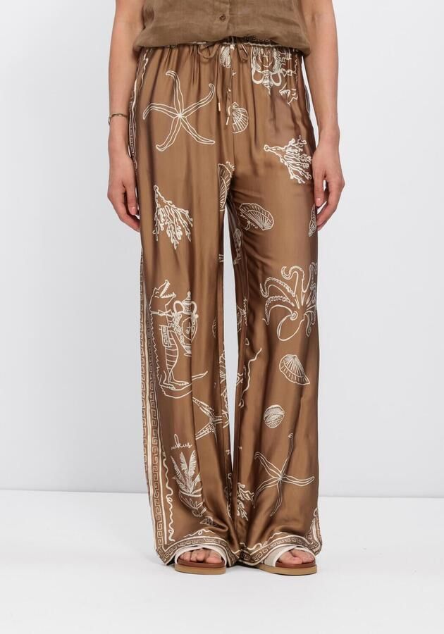 NUKUS Dames Broeken Valerie Pants Print Bruin