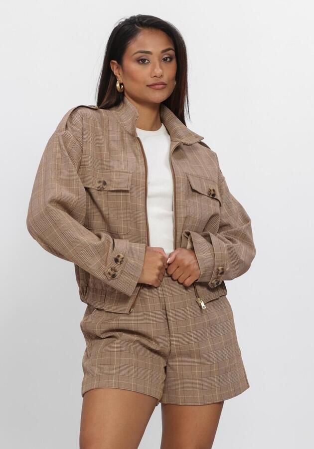 NUKUS Dames Jassen Hope Jacket Check Bruin