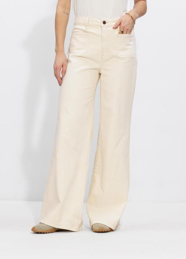 NUKUS Scarlet high waist flared jeans ecru