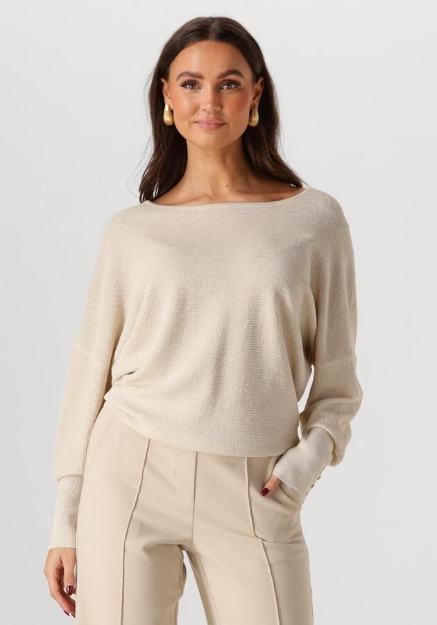 NUKUS Dames Tops & T-shirts Batwing Pullover Lurex Gebroken Wit - Foto 4