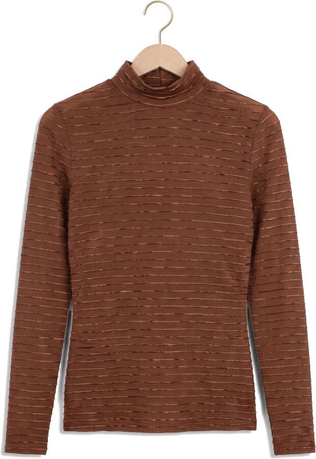 NUKUS Dames Tops & T-shirts Gracie Top Stripe Bruin - Foto 4