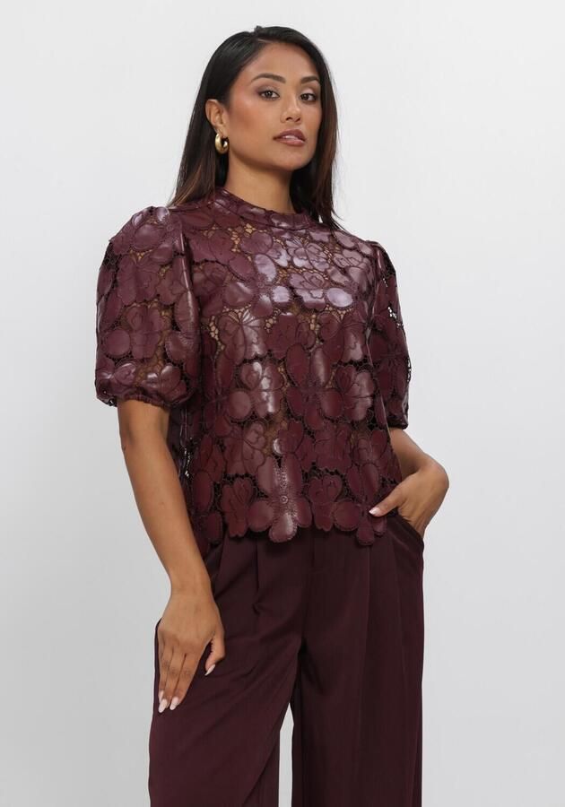 NUKUS Dames Tops & T-shirts Nicole Top Flower Pu Bordeaux