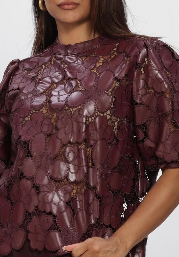 NUKUS Dames Tops & T-shirts Nicole Top Flower Pu Bordeaux - Foto 4